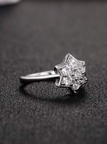 1 pieza Anillo con charm de circonita cúbica para adolescentes, regalo de cumpleaños, joyería para fiesta, decoración diaria