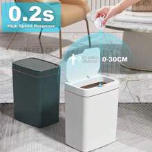 Smart Non-Contact Narrow Induction Trash Can Smart Home 15L Automatic Bagging Electronic Trash Can Smart Bathroomtrash Can White