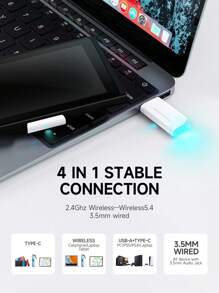 Picun Picun 2.4GHz Wireless Over-Ear Game Headphone, 2.4GHZ Wireless Game Headset, Ultra-Low Latency Mode, ENC Noise Cancellation Microphone & Retractable Microphone, 7.1 Channel Mode, Wireless V5.4 For Fast & Stable Connection, 100Hrs Long Battery Time