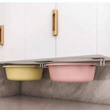 Non-Perforated Stainless Steel Kitchen Storage Rack Wall Mounted Pot Lid Rack Cabinet Floor Cutting Board Storage Rack - 黑色 - 查看 4