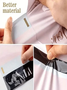 20/50/100PCS Exquisite Pink 'Thank You' Gift Bag, Self-Adhesive Waterproof Sealing Design, Courier Bag New Material Thickening Punching Bag, Pink Packaging Bag Self-Adhesive Bag, Waterproof Bag Courier Bag, Thickening Logistics Courier Packaging Bag, Mailing Bag, Suitable For Party Gift Packaging,Birthday,Bride,Wedding