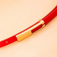 1pc Women Adjustable Skinny Slim Waist Belt With Smooth Buckle, Decor For Dress, Sweater, Shirt