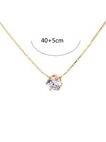 1pc Unique European Style Gold 6-Claw Rhinestone Pendant Necklace, Stainless Steel Clasp Choker, Suitable For Daily Wear And Date/Party