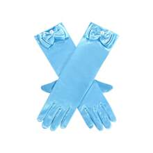 1 Pair Princess Bow Pearl Long Gloves, Girls Dress, Performance, Ball Gown Gloves, Suitable For Children Aged 3-8 - 1Pair - View 5