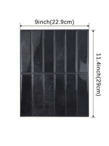 1/10/30 件黑色砖纹仿瓷砖自粘墙贴，即撕即贴墙砖，防水壁纸，适用于客厅厨房后挡板浴室家居，Zellige 风格