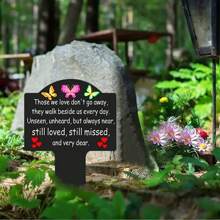 YAFITYES 1 pieza Estaca conmemorativa del jardín, marcador impermeable de tumba para mamá y papá, y otros seres queridos, placa homenaje para exterior, decoración de cementerio de condolencia