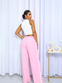 Striped Palazzo Pants - 賓治酒 - 查看 4