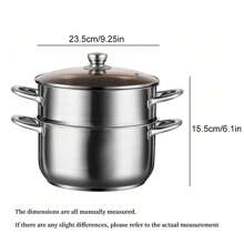 1 件，蒸锅，不锈钢蒸煮一体锅带盖，电磁炉、煤气炉、电炉通用，厨房用具，厨房小工具，厨房配件，家庭厨房用品 - 銀色 - 查看 12