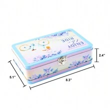 Durable Metal Storage Box With Hinged Lid – Gloss Finish Organizer For Office, Home, Room Decor, School, Makeup, First Aid, Crafts, Sewing, And Small Accessories (8.3''x5.1''x2.4'')