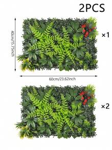绿草墙板 60CM * 40CM 黄杨背景抗紫外线绿色植物墙户外婚礼花园篱笆后院遮盖隐私墙装饰﻿ - 綠植草牆 - 查看 3