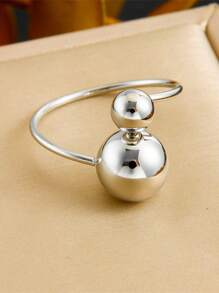 1 st. vergulde roestvrijstalen minimalistische holle bal verstelbare ring