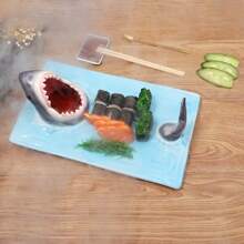 Porcelain Sushi Plates, Rectangular Cheese Trays In The Shape Of Sharks For Table Or Kitchen Decoration