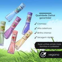 Kit Esmalte Dailus Cores Pastel Coleção Funky Flower Lançamento 4 Cores
