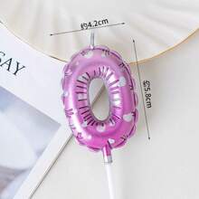 10 Pink Digital Birthday Candles, Cake Digital Balloon Candles With Numbers 0-9 Shining On The Top Of The Cake Decoration, Used For Birthdays, Wedding Anniversaries, Party Celebrations - Pink - View 8