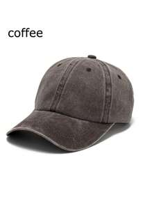 1 Custom Washed Hat With Soft And Interesting Patterns, Printed With Text Letters For Men And Women, Adjustable Baseball Cap, Fashionable And Casual Sun Hat, Valentine's Day Gift - Multicolor - View 7