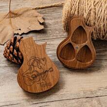 1 件，定制木制吉他拨片和收纳盒，定制名称，激光雕刻，棕色木材，适合原声、电声、贝斯和尤克里里演奏者的完美音乐礼物！适合吉他手、情人节、父亲节、首场演出的礼物，用于存放吉他拨片的三隔间礼品盒，由实木制成。木制收藏家雕刻吉他拨片盒古典三角形吉他拨片用于礼物乐器吉他贝斯。 - 彩色 - 查看 4