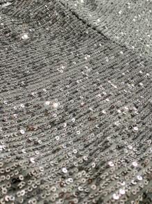 Women's Sequin Shorts Set With Pockets, Cropped Top And Straps For Bloggers - Grey - View 5