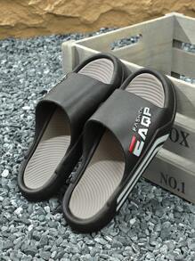 休闲男士拖鞋，时尚夏季软底防滑防臭室内/户外服装，滑动凉鞋 - 黑色 - 查看 1