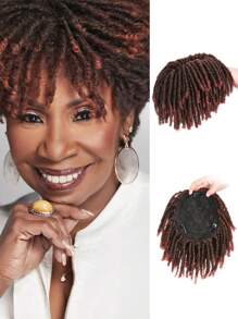 Funkige lockige Zopf Perücke, kurze synthetische Halbperücke mit einfach aufklippbaren Zöpfen, hitzebeständig, ideal für dünnes Haar & Feierlichkeiten, Perücken Accessoires Dreadlocks Haarverlängerungen Musikfestival Toupet Afro Haar für Frauen und Männer Topper Hairpieces