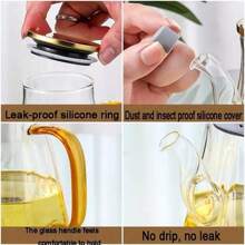 1pc Creative Rhombus Borosilicate Glass Oil Bottle, Suitable For Kitchen, Capacity: 16.91 Oz, 23.67 Oz, 30.43 Oz