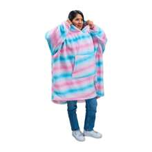 Atlas Del Descanso Hooded Blanket, Sweatshirt Blanket With Hood And Sleeves With Pockets, Warm And Cozy Blanket For Adults, One Size Extra Length Sweatshirt, Giant Pocket, Multifunctional, Blanket Bathrobe Sweatshirt Blanket Hoodie With Warm Soft Plush Hood - 彩色 - 查看 4