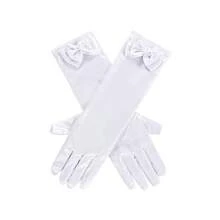 1 Pair Princess Bow Pearl Long Gloves, Girls Dress, Performance, Ball Gown Gloves, Suitable For Children Aged 3-8 - 1Pair - View 4