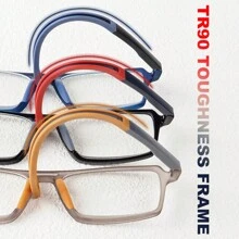 男女通用复古双光老花镜，视野清晰，运动风格 TR90 柔性镜框，金属铰链 - 白色 - 查看 8