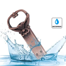 Unidad flash USB de cobre con forma de corazón de 128 GB, unidad flash USB metálica retro de 64 GB, memoria USB creativa de 32 GB como regalo