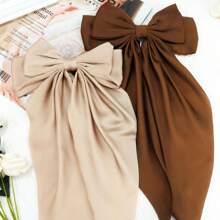 2 piezas Horquillas de lazo grande y lindo para el cabello de mujer, adorno para el cabello, artículo de moda bonito para uso diario, de fiesta o de viaje, esencial portátil