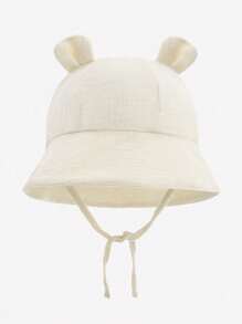 1pc Unisex Baby Cute Ear Solid Color Simple Breathable Comfortable Casual Versatile Sun Visor Bucket Hat - 1PC - View 7