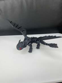 1 件黑龙雕像，翅膀可动，关节灵活，设计精细，适合家居装饰、办公室配件和动物爱好者，非常适合圣诞节、装饰品和礼物 - 彩色 - 查看 8