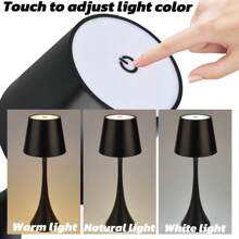 1pc moderne draagbare touch leeslamp voor op het bureau, sfeer nachtlampje, tafellamp, nachtkastje lamp USB opladen, moderne bureaulamp voor studenten, ingebouwde oplaadbare batterij 1200 mAh, instelbare drie kleurtemperaturen en helderheid, geschikt voor bureau/woonkamer/slaapkamer/kantoor/nachtkastje/cadeau