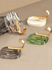 豪华浴室毛巾钩，重型粘性壁挂式免钻挂钩，适用于厨房、盥洗室 - 彩色 - 查看 1