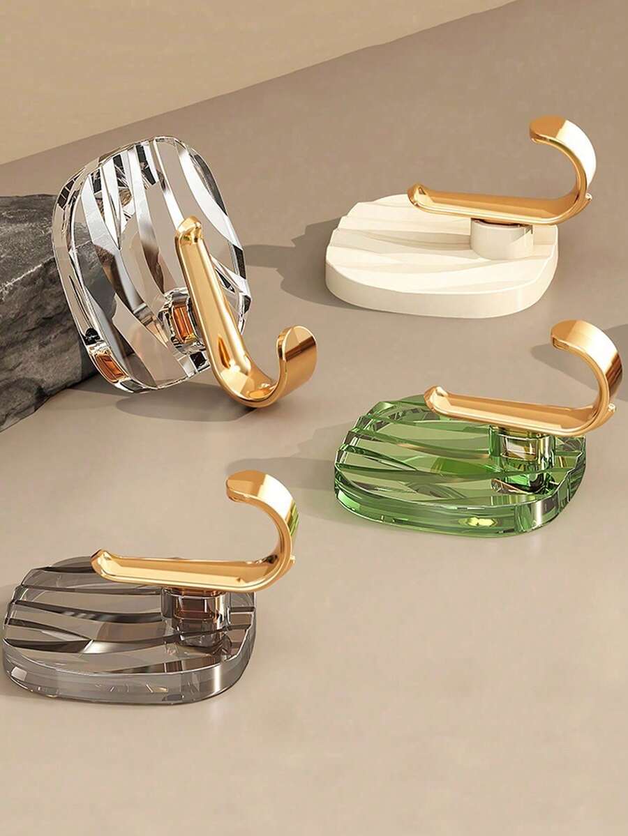 豪华浴室毛巾钩，重型粘性壁挂式免钻挂钩，适用于厨房、盥洗室 - 彩色 - 查看 1