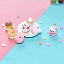 Juguetes de comida en miniatura, delicados adornos de postre en 3D de dibujos animados, decoración de micro paisaje DIY para estuche de teléfono, escena de casa de muñecas 1:12, accesorios de resina, regalo para vacaciones, cumpleaños, Navidad