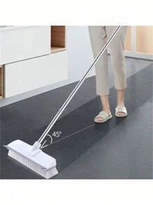 1 pièce (2-en-1) Brosse de récurage de sol à long manche avec des poils raides pour un nettoyage en profondeur des terrasses, salles de bains, baignoires, carrelages, joints, cuisines, piscines, patios, garages - Gris - Pour les propriétaires et les passionnés de nettoyage - Idéal pour le nettoyage intensif - Excellent cadeau pour le réchaud, la décoration de la salle de bain, la décoration d'automne, la rentrée scolaire