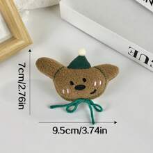 1 pieza Broche estilo coreano Ins con diseño lindo de conejo, perro, cachorro de salchicha, accesorio decorativo divertido con moño para niñas