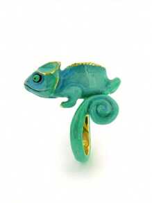 Unique Cute Blue Chameleon Ring For Women Girl Enamel Jewelry Fashion Animal Ring Party Jewelry Creative Jewelry Birthday Christmas Gifts