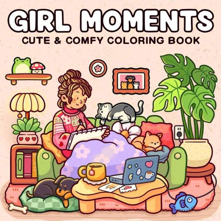 Stress Relief: Super Cute Coloring Book, Featuring Adorable Animal Characters, For Comfortable Relaxation Moments, Boredom-Killing Tool, Great Gift For Friends, Couples And Family