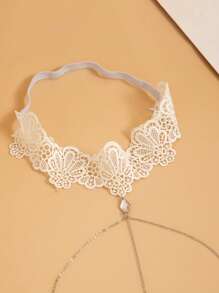 1 szt. Seksowna, pełna wdzięku, uniwersalna koronkowa i frędzlowa biżuteria z kryształkami na nogę