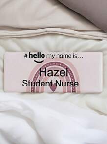 1pc Acrylic "Hello My Name Is" Customized Nameplate Badge, Rainbow Name Design, For Students, Nurses, Doctors, Midwives, Hospital Staff, Daycare, Kindergarten - High Definition Print, Magnetic Badge, Graduation Gift