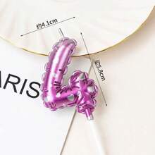 10 Pink Digital Birthday Candles, Cake Digital Balloon Candles With Numbers 0-9 Shining On The Top Of The Cake Decoration, Used For Birthdays, Wedding Anniversaries, Party Celebrations - Pink - View 12