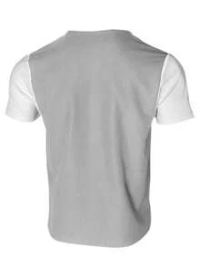 Men's Solid Color Simple Henley Collar Short Sleeve Polo Shirt And Drawstring Elastic Waist Shorts Casual Suit - Grey - View 2