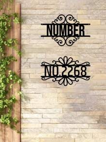 1pc Custom Vintage Metal Doorplate Decorative Art, Rural Street Nameplate Wall Decorations - Personalized Door Numbers And Text - Wall-Mounted Multifunctional Address Signs, House Numbers, Outdoor Address Signs, Farmhouse Door Art,Graphic Print