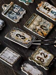 2 Peças/Pacote Adesivos Decorativos de Efeito de Metal Enferrujado e Envelhecido Vintage para Scrapbooking DIY, Álbum de Fotos, Artesanato, Materiais Escolares, Volta às Aulas