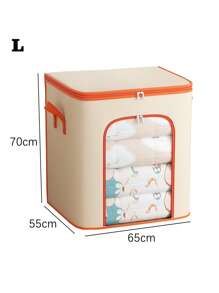 Caja de Almacenaje de Gran Capacidad con Ventana Transparente y Cremallera, Bolsa Resistente al Agua para Edredones, Ropa de Invierno y Organización de Mudanza - Naranja - Ver 4