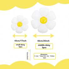 可爱白色无脸可爱雏菊花套装形状生日快乐派对装饰铝箔氦气球 Helio Globo 可飞