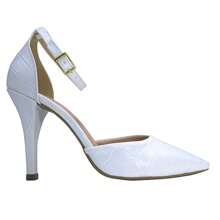 Mozione Women's Pumps High Heels With Buckle - White - View 5