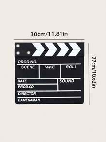 1pc Creative Wooden Clapperboard Decoration, Suitable For Bedroom, Living Room, Office Wall Decor, Desktop Ornaments, Party Supplies - Multicolor - View 11