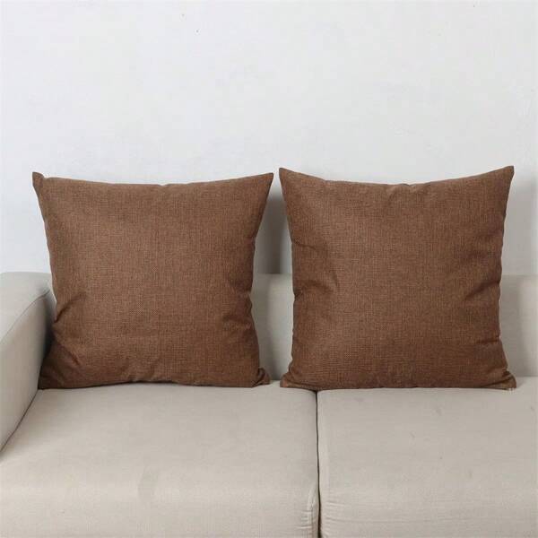 1 Piece A Solid -Color Blended Pillow Pillow Sleeve Modern Windy Polyester Fiber Square Monochrome Lumbar Pillow Is Suitable For Office Living Room Sofa House Decoration Large Pillow Open And Closes, Dexcasant And Washing, Cushion, Pillow No Pillowless Core